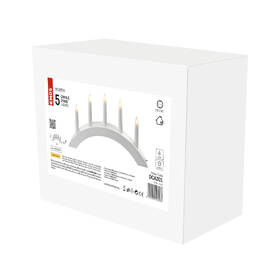 LED dekorácie EMOS svietnik na 5x žiarovku E10 drevený biely, oblúk, 20x38 cm, vnútorná, teplá biela 

 obrázok produktu 4 z 5