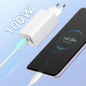 Nabíjačka do siete WG GaN, 100W, 1xUSB-A/2xUSB-C biela

 obrázok produktu 4 z 5