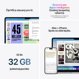 Notebook Apple 15" M5 10× CPU 10× GPU, 24 GB, 1 TB - nebesky modrý SK 

 obrázok produktu 7 z 8
