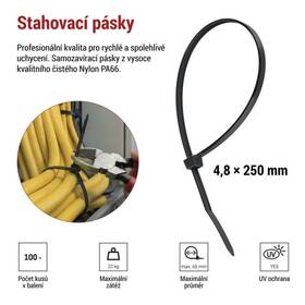 Sťahovacie pásky EMOS 250×4,8MM, 100KS čierne

 obrázok produktu 5 z 8