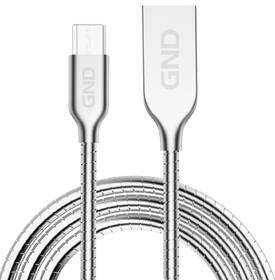 Kábel GND USB/micro USB, 1m, opletený, oceľový strieborný

 obrázok produktu 1 z 1