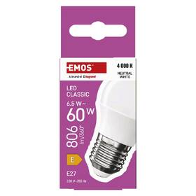 LED žiarovka EMOS Classic Mini Globe, 6,5 W, 806lm, E27, neutrálna biela 

 obrázok produktu 3 z 14