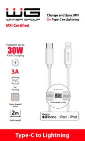 Kábel WG USB-C/Lightning, MFi, 2 m biely

 obrázok produktu 2 z 2