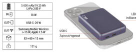 Powerbank EMOS WI 522, 5 000 mAh, 20 W+Wireless modrý

 obrázok produktu 17 z 19