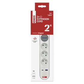 Kábel predlžovací EMOS 3x zásuvka, Fast Charging, 1x USB, 1x USB-C, vypínač, 2 m sivý/biely

 obrázok produktu 5 z 8