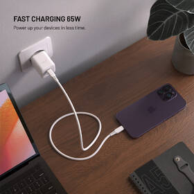 Nabíjačka do siete FIXED Mini GaN, PD, 65W, 2xUSB-C/USB-A biela

 obrázok produktu 3 z 9