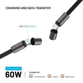 Kábel FIXED Neck Cable pro telefony se zadním krytem, USB-C/USB-C, 1.6 m, PD 60W, 480Mbps čierny

 obrázok produktu 3 z 7