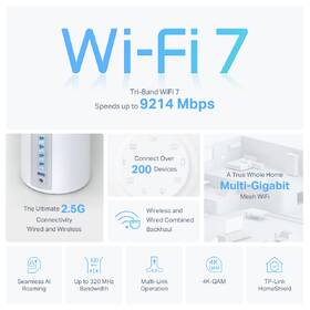 Kompletný Wi-Fi systém TP-Link Deco BE65, BE9300, Wi-Fi 7 (2 ks) biely

 obrázok produktu 3 z 9