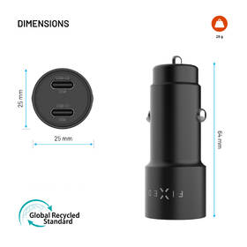 Adaptér do auta FIXED 2xUSB-C, PD 3.0, 65 W čierny

 obrázok produktu 8 z 9