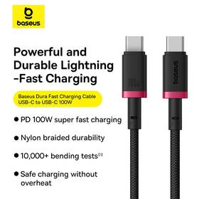Kábel Baseus Dura USB-C/USB-C, 100W, 2m čierny/červený

 obrázok produktu 9 z 16
