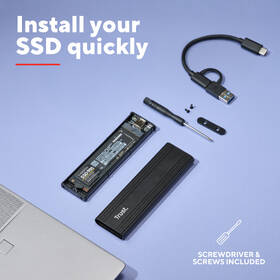 Externý rámček Trust M.2 SSD, USB-C 3.2 Gen2, M.2 2280 čierny

 obrázok produktu 16 z 19