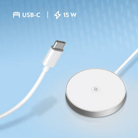 Bezdrôtová nabíjačka GoGEN MagSafe, Qi2, 15W strieborná/biela

 obrázok produktu 1 z 2