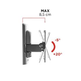 Držiak na TV Meliconi FlatStyle FTR100 CG, výklopný, pre uhlopriečky 14"-32", nosnosť 20 kg čierny

 obrázok produktu 2 z 3