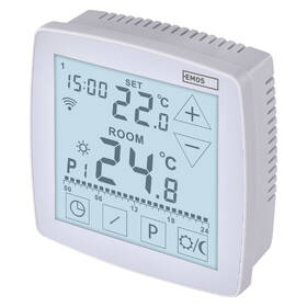 Termostat EMOS GoSmart, izbový, programovateľný, drôtový, WiFi biely

 obrázok produktu 1 z 7