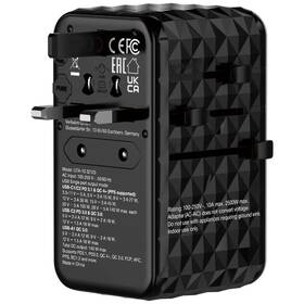 Cestovný adaptér Verbatim UTA-10 GaN III, 140W, 3x USB-C, 1xUSB čierny

 obrázok produktu 2 z 3
