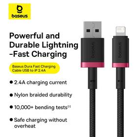 Kábel Baseus Dura USB/Lightning, 2.4A, 2m čierny/červený

 obrázok produktu 9 z 16
