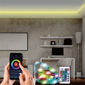 LED pásik Solight Wifi Smart, RGB, 5m, sada s adaptérom a diaľkovým ovládačom 

 obrázok produktu 4 z 6