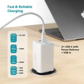 Nabíjačka do siete Epico UltraBoost GaN 100W 2xUSB-C/1xUSB-A biela

 obrázok produktu 5 z 6
