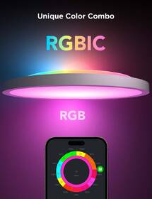 LED stropné svietidlo Govee Ceiling Light RGBICWW Smart, 2400lm, 30cm, Matter biele

 obrázok produktu 6 z 7
