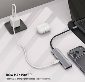 USB Hub FIXED USB-C HUB Core 5-port, 100W, PD 3.0 sivý

 obrázok produktu 4 z 6