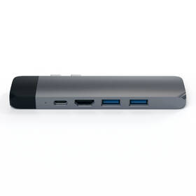 USB Hub Satechi USB-C PRO Hub (HDMI 4K, Pass Through Charging, 1x USB 3.0, 1x MicroSD, Ethernet) sivý

 obrázok produktu 3 z 12