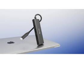 USB Hub Swissten 4-in-1 USB-C PD 100W čierny

 obrázok produktu 4 z 5