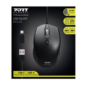 Myš PORT CONNECT Silent USB-A/USB-C čierna

 obrázok produktu 3 z 4