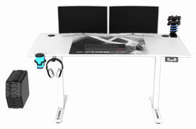 Herný stôl ULTRADESK LEVEL V2 WHITE, 140×68cm, 72-117cm, XXL mouse pad biely

 obrázok produktu 3 z 14