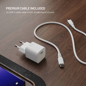 Nabíjačka do siete FIXED Mini GaN, PD 30W, 1xUSB-C + USB-C/USB-C kabel, 1,2m biela

 obrázok produktu 6 z 10
