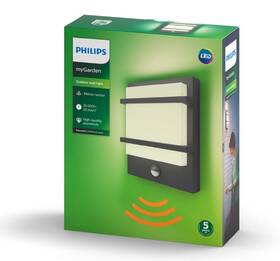 Nástenné svietidlo Philips Petronia, LED, teplá biela, senzor pohybu - antracitové 

 obrázok produktu 3 z 3
