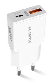 Nabíjačka do siete Aligator Power Delivery 20W, 1×USB-A + 1×USB-C, SLIM biela

 obrázok produktu 1 z 1