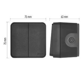 Spínač EMOS CYKLONE (dvojitý střídavý), nástěnný 6+6 IP55 sivý

 obrázok produktu 5 z 7