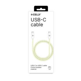 Kábel Celly USB-C/USB-C, opletený (bavlnený), 60 W, 1,5 m žltý

 obrázok produktu 2 z 2