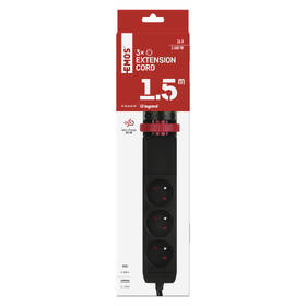 Kábel predlžovací EMOS 3x zásuvka, 2×USB-A + 1×USB-C, uchytenie na stôl, vypínač, 1,5m čierny

 obrázok produktu 11 z 14