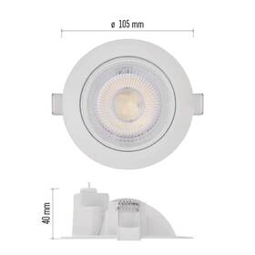 Vstavané svietidlo EMOS Geri 6,5 W, 10cm, 780lm, teplá-studená biela biele

 obrázok produktu 3 z 5