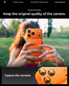 Ochranné sklo šošovky fotoaparátu Spigen tR EZ Fit Optik Pro XL na Apple iPhone 17 Pro oranžové

 obrázok produktu 12 z 15