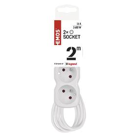 Kábel predlžovací EMOS 2 x zásuvka, vypínač, 2m biely

 obrázok produktu 3 z 5