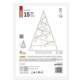 LED dekorácie EMOS 15 LED stromček s ozdobami, 40 cm, 2x AA, vnútorná, teplá biela 

 obrázok produktu 5 z 6