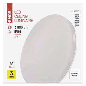 LED stropné svietidlo EMOS Tori, kruh, 36W, neutrálna biela biele

 obrázok produktu 2 z 2