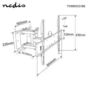 Držiak na TV Nedis Full Motion nástenný polohovateľný, pre uhlopriečku 37 - 80", nosnosť 35 kg čierny

 obrázok produktu 8 z 8