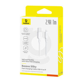 Kábel Baseus Silky USB/Lightning 1m 2.4A biely

 obrázok produktu 6 z 7