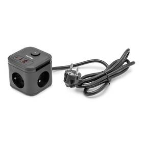 Kábel predlžovací Huslog 20W 3xzásuvka, 2xUSB-C, 1xUSB čierny

 obrázok produktu 2 z 5