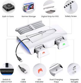Dokovacia stanica KIWI design D3 Cooling Station for PS5 Slim čierna/biela

 obrázok produktu 7 z 7