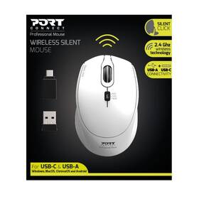 Myš PORT CONNECT Silent USB-A/USB-C biela

 obrázok produktu 3 z 4