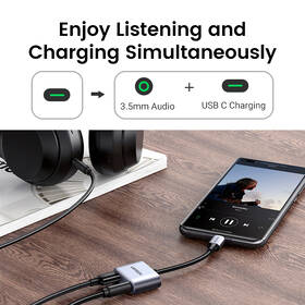 Redukcia UGREEN USB-C/USB-C PD + 3.5mm Jack sivá

 obrázok produktu 1 z 12