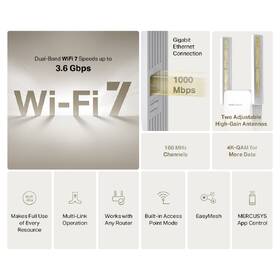 Wi-Fi extender Mercusys ME25BE biely

 obrázok produktu 2 z 8