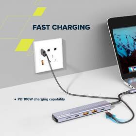 USB Hub Canyon DS-17 6in1 4k USB-C sivý

 obrázok produktu 8 z 11