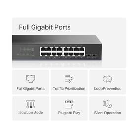 Switch Mercusys MS116GS, 16 port, Gigabit čierny

 obrázok produktu 3 z 13