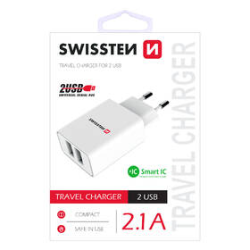 Nabíjačka do siete Swissten 2x USB 2,1 A biela

 obrázok produktu 1 z 1