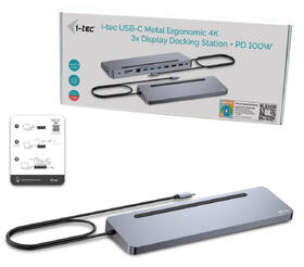 Dokovacia stanica i-tec USB-C Metal Ergonomic 4K 3x Display, PD 100W 

 obrázok produktu 3 z 3
